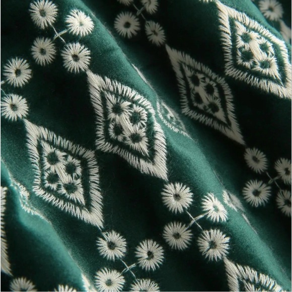 Cider Velvet Green /White Jacquard Printed High Waist Mini Skirt Size Small NWT - Picture 5 of 9